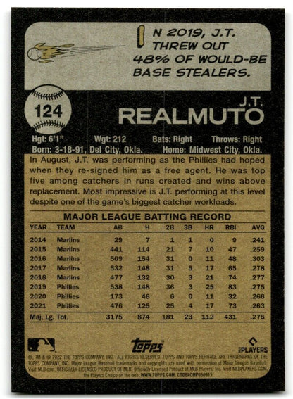 2022 Topps Heritage J.T. Realmuto Philadelphia Phillies #124