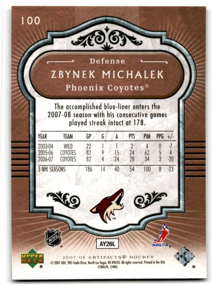 2007-08 Upper Deck Artifacts Zbynek Michalek Phoenix Coyotes #100