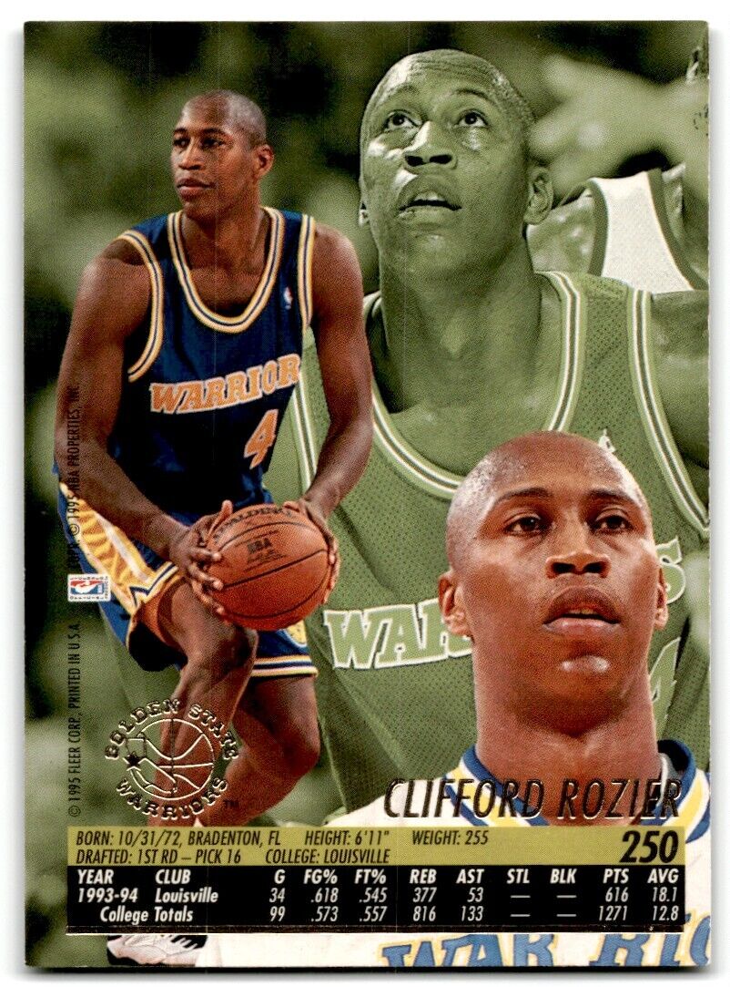 1994-95 Ultra Clifford Rozier Rookie Golden State Warriors #250