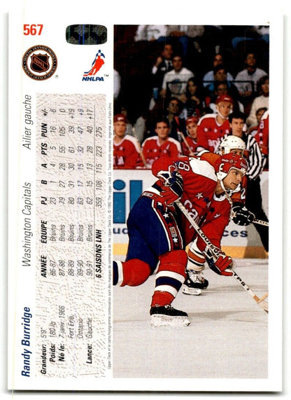 1991-92 Upper Deck French Randy Burridge Washington Capitals #567