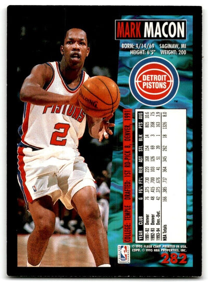 1994-95 Fleer Mark Macon Detroit Pistons #282