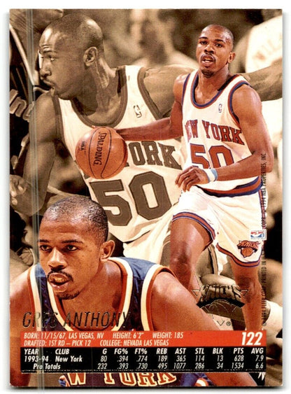 1994-95 Fleer Ultra Greg Anthony New York Knicks #122