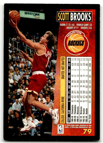 1994-95 Fleer Scott Brooks Houston Rockets #79