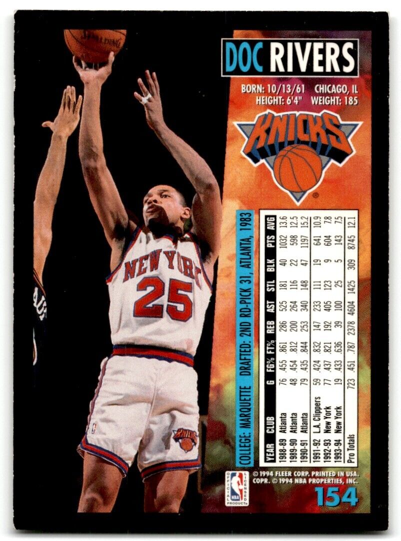 1994-95 Fleer Doc Rivers New York Knicks #154