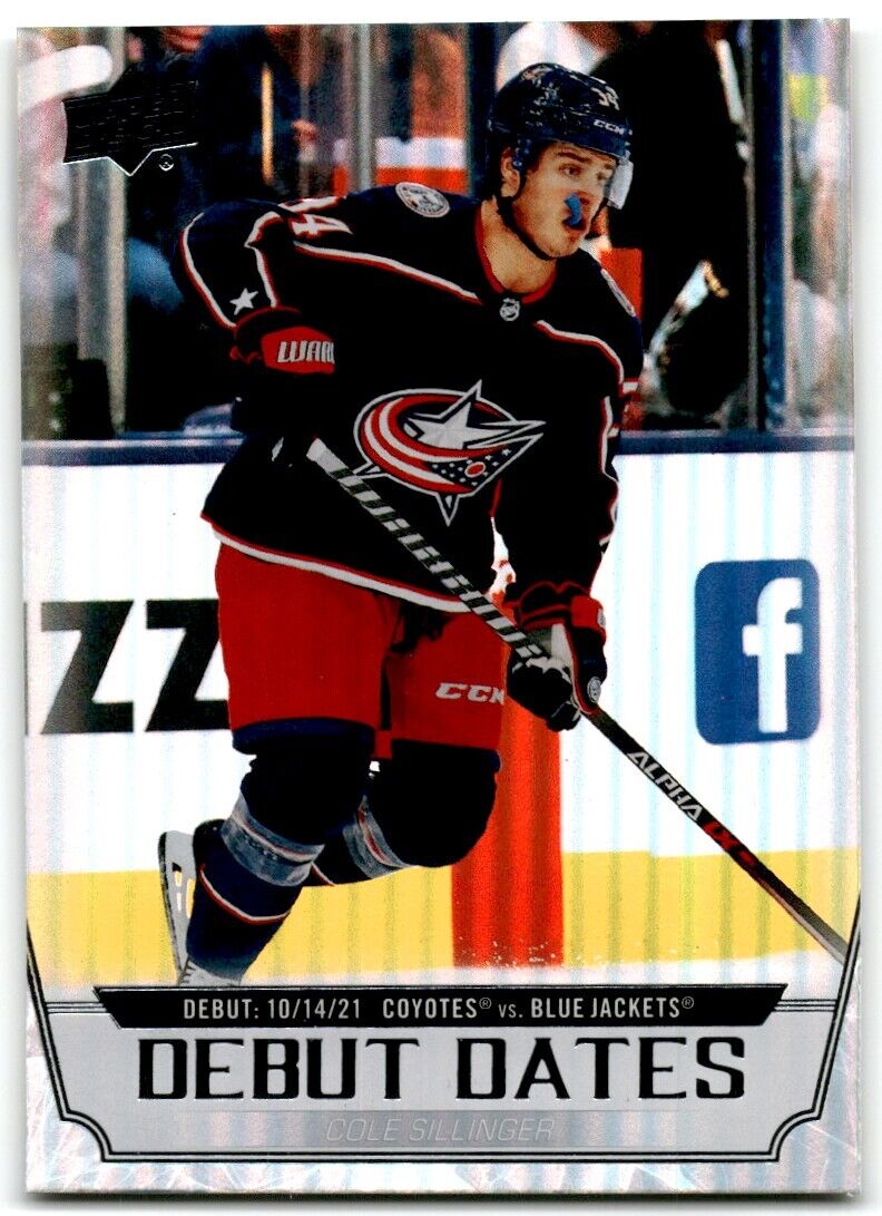 2022-23 Upper Deck Debut Dates Cole Sillinger Columbus Blue Jackets #DD-15