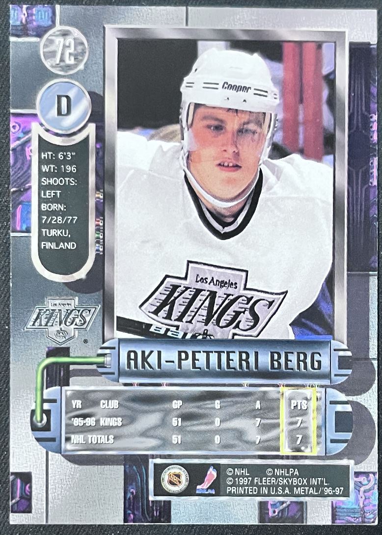 1997-98 Metal Universe AKI-Petteri Berg Los Angeles Kings #72