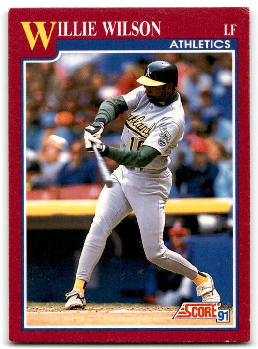 1991 Score Willie Wilson Oakland Athletics #15T