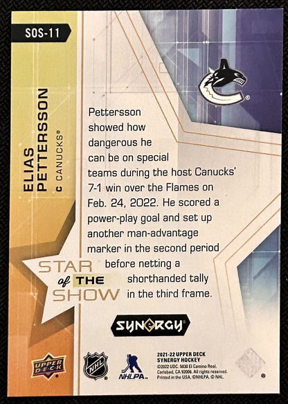 2022-23 Synergy Star of the Flair Showcase Elias Pettersson Vancouver Canucks