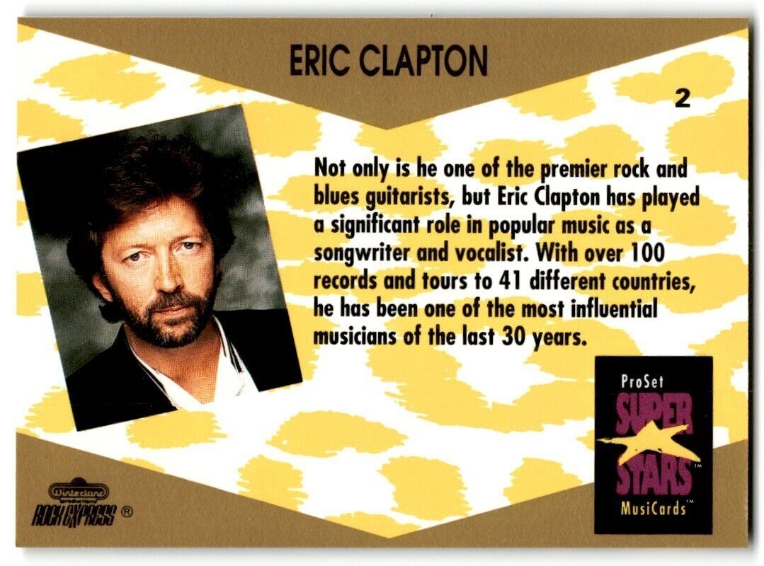 Eric Clapton ProSet Super Star MusiCards (Card #2)