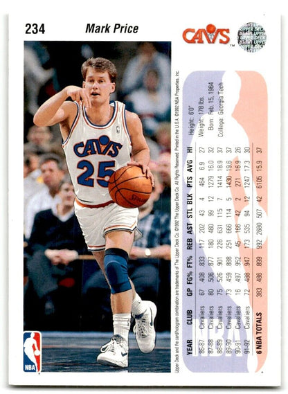 1992-93 Upper Deck Mark Price Cleveland Cavaliers #234