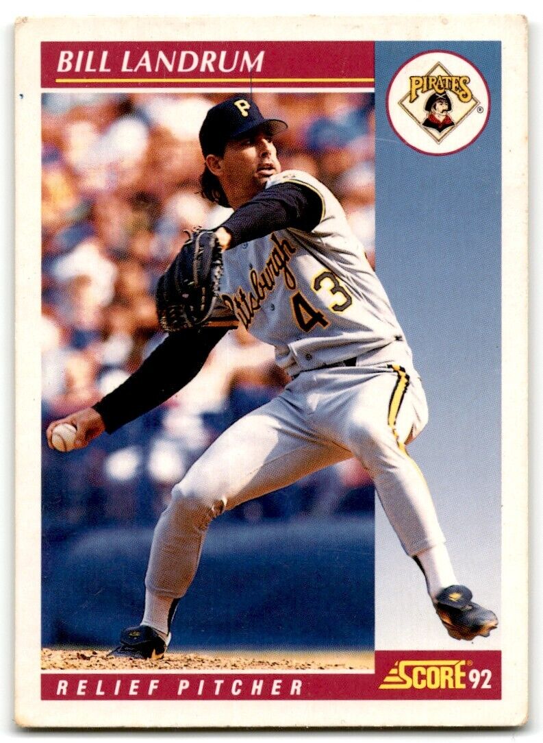 1992 Score Bill Landrum Pittsburgh Pirates #196