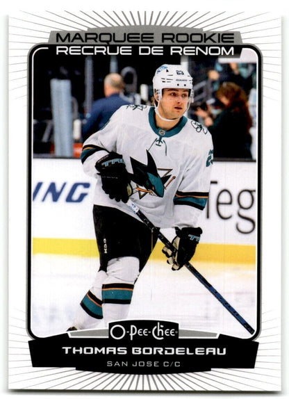 2022-23 O-Pee-Chee Markee Rookies Thomas Bordeleau Rookie San Jose Sharks #570