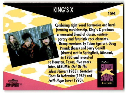 1991-92 ProSet Super Stars MusiCard King's X #194