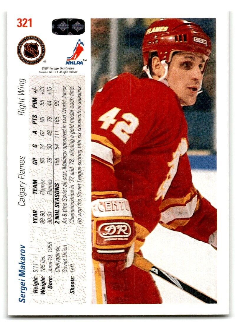 1991-92 Upper Deck Sergei Makarov Calgary Flames #321