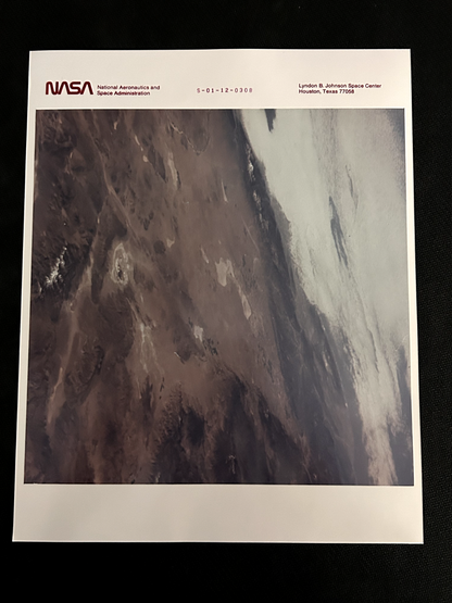 NASA Apollo earth view red numbered S-01-12-0308 Kodak photo