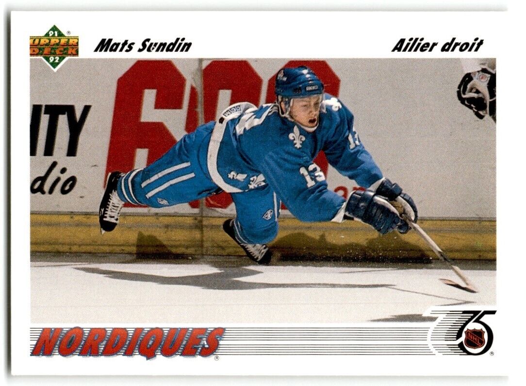 1991-92 Upper Deck French Mats Sundin Quebec Nordiques #134