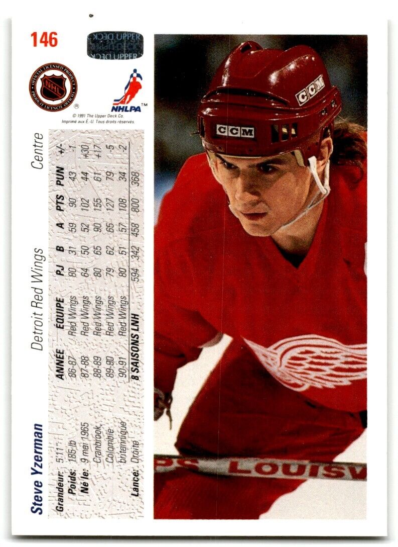 1991-92 Upper Deck Steve Yzerman Detroit Red Wings #146