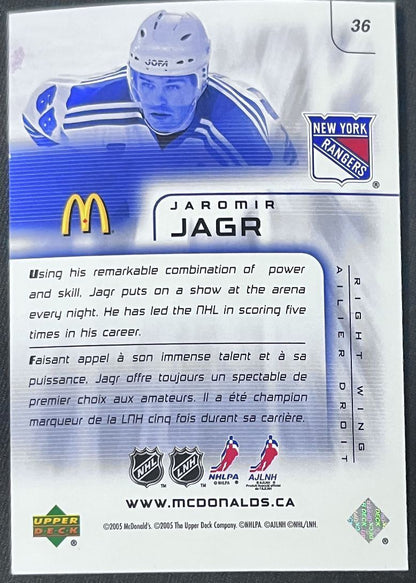 2005-06 Upper Deck McDonald's Jaromir Jagr New York Rangers #36