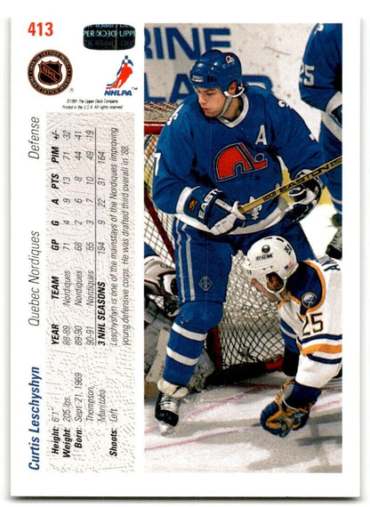 1991-92 Upper Deck Curtis Leschyshyn Quebec Nordiques #413