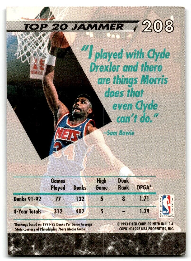 1992-93 Ultra Chris Morris New Jersey Nets #208