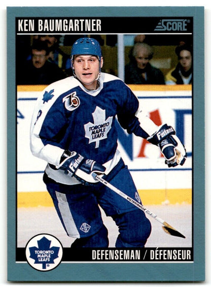 1992-93 Score Ken Baumgartner Toronto Maple Leafs #35