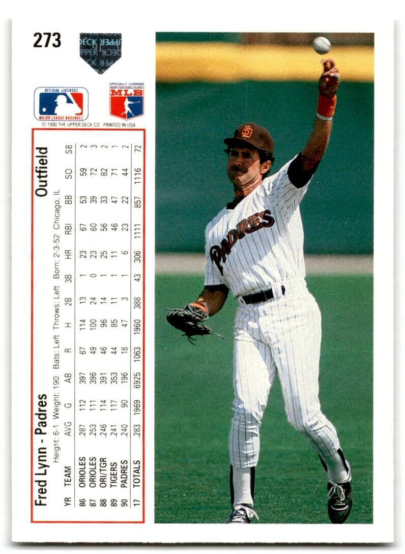 1991 Upper Deck Fred Lynn San Diego Padres #273