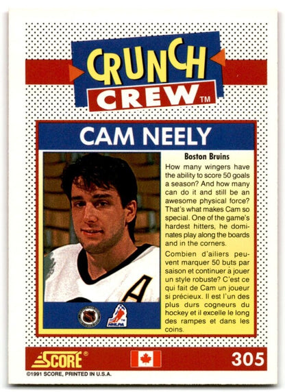 1991-92 Score Canadian Cam Neely Boston Bruins #305