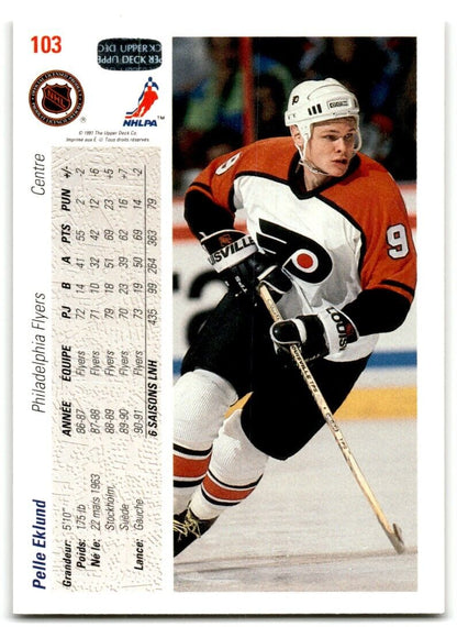 1991-92 Upper Deck Pelle Eklund Philadelphia Flyers #103