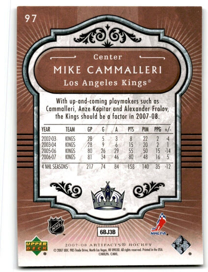 2007-08 Upper Deck Artifacts Mike Cammalleri Los Angeles Kings #97