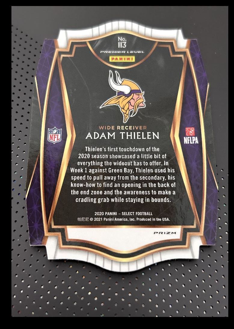 2020 Panini Select Red Blue Adam Thielen Minnesota Vikings #113 Die-Cut