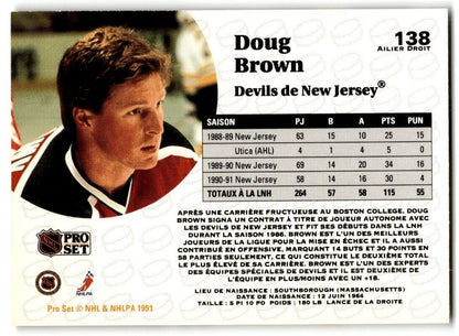 1991-92 Pro Set French Doug Brown New Jersey Devils #138