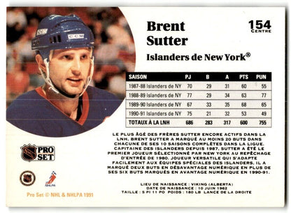 1991-92 Pro Set Brent Sutter New York Islanders #154