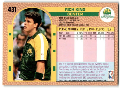 1992-93 Fleer Rich King Seattle SuperSonics #431