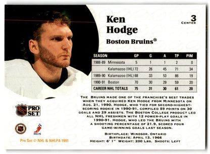 1991-92 Pro Set Ken Hodge Boston Bruins #3