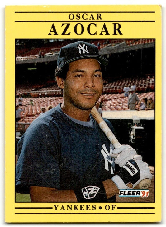 1991 Fleer Oscar Azocar New York Yankees #655