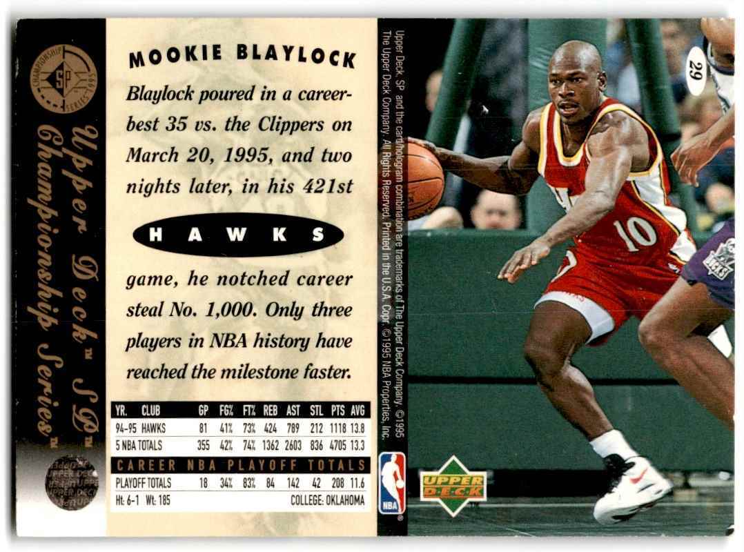 1995-96 SP Championship Series 1995 Mookie Blaylock Atlanta Hawks #29