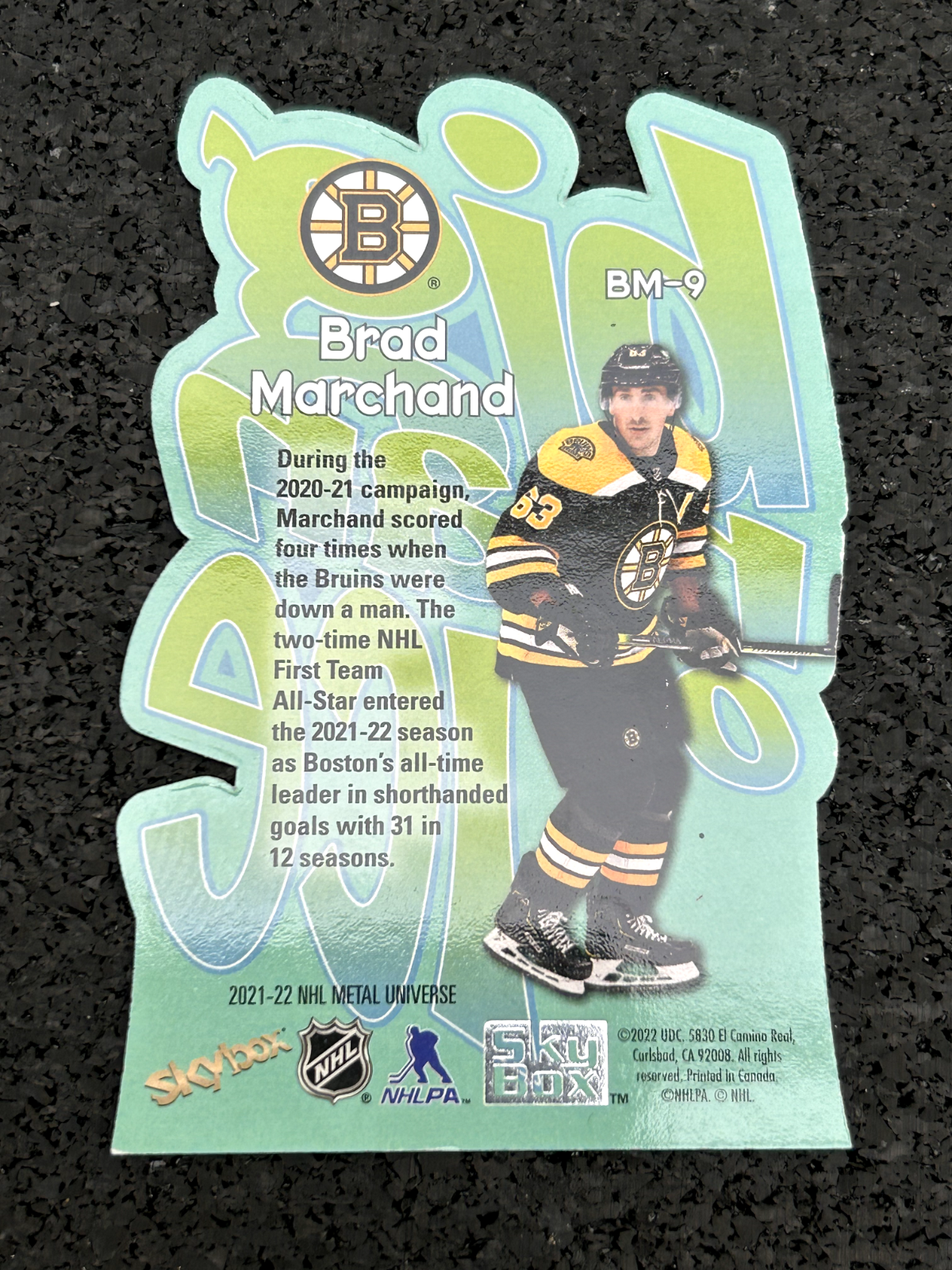 Brad Marchand 2021-22 Metal Universe Big Man On Ice #BM-9 Boston Bruins