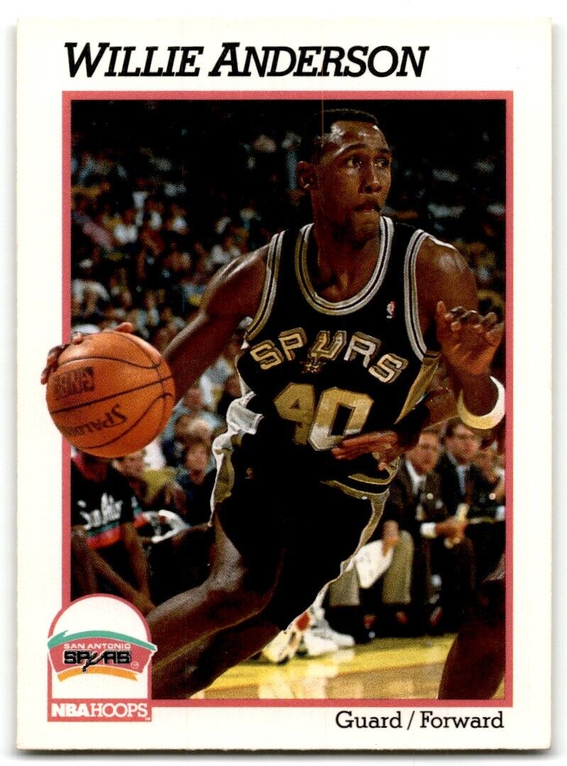 1991-92 Hoops Willie Anderson San Antonio Spurs #188