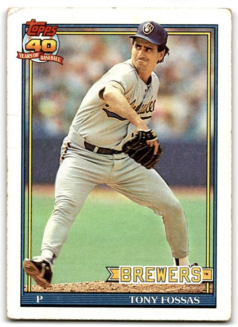 1991 Topps Tony Fossas Milwaukee Brewers #747