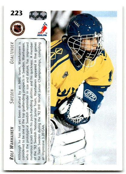 1992-93 Upper Deck Rolf Wanhainen Rookie Sweden #223