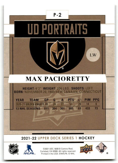 2020-21 Upper Deck Max Pacioretty Vegas Golden Knights #432