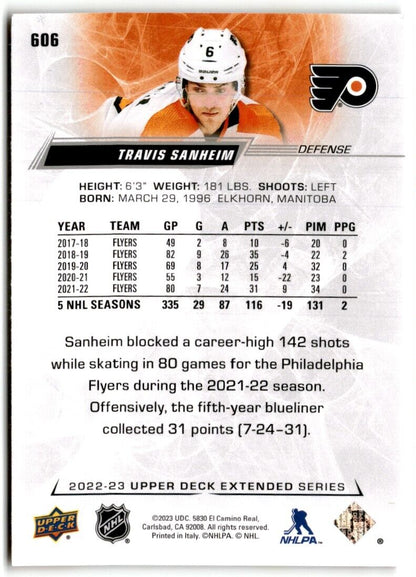 2022-23 Upper Deck Travis Sanheim Philadelphia Flyers #606