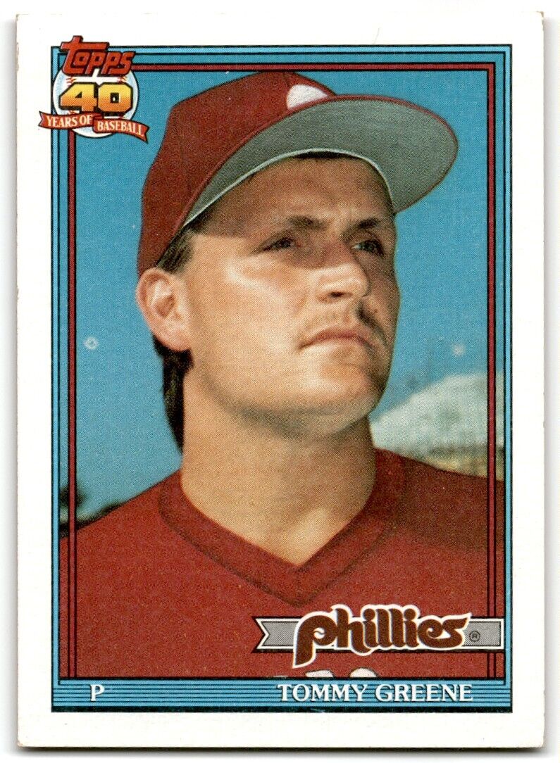 1991 Topps Tommy Greene Philadelphia Phillies #486