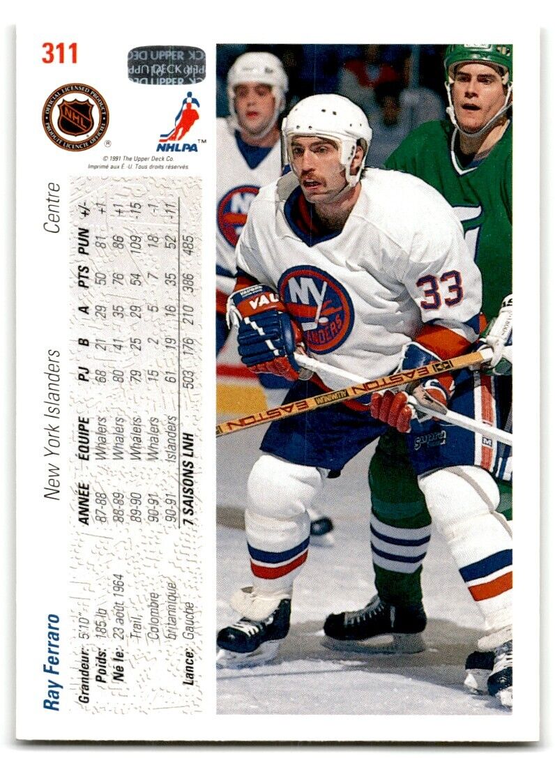 1991-92 Upper Deck French Ray Ferraro New York Islanders #311