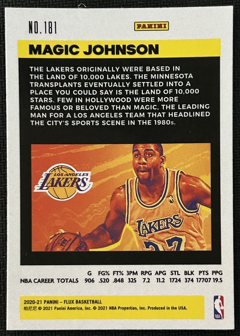 2020-21 Panini Flux Magic Johnson Los Angeles Lakers #181