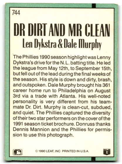 1990 Leaf Dr. Dirt and Mr. Clean Philadelphia Phillies #744