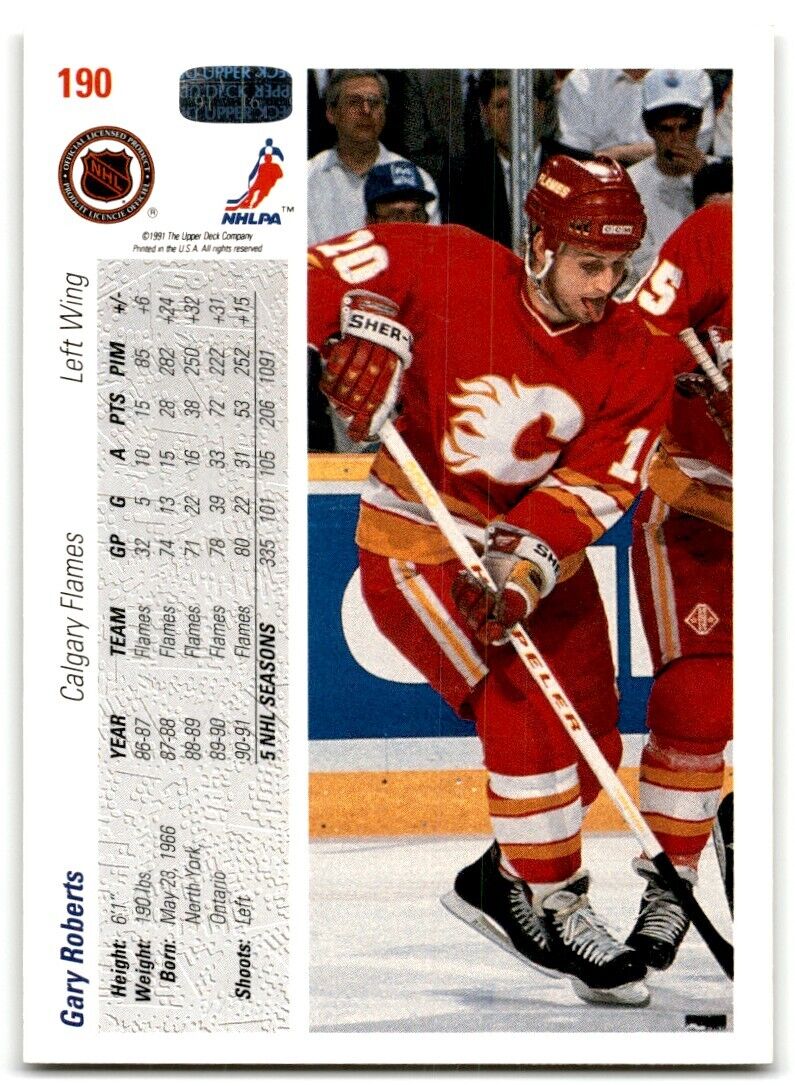 1991-92 Upper Deck Gary Roberts Calgary Flames #190