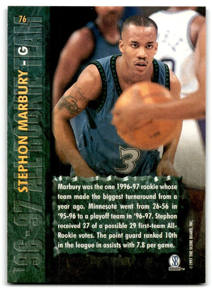 1997-98 Score Board Rookies Stephon Marbury Minnesota Timberwolves #76