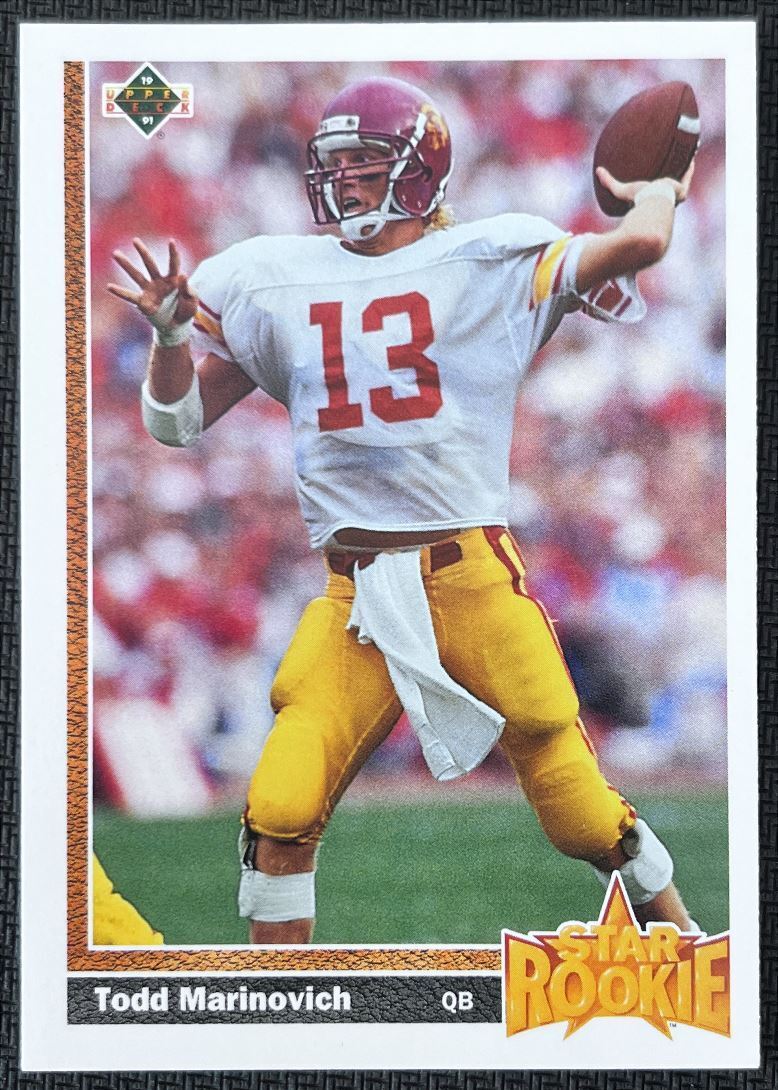 1991 Upper Deck Todd Marinovich Rookie Los Angeles Raiders #18