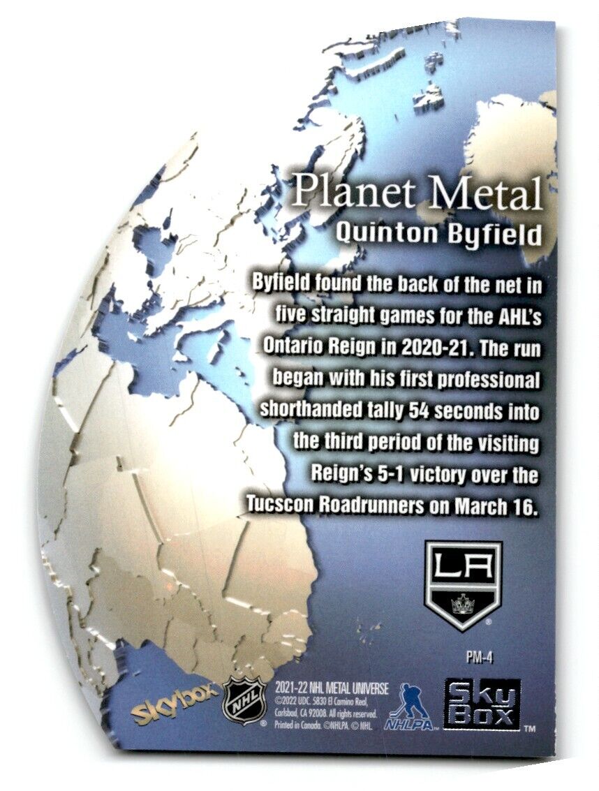 2021-22 Skybox Planet Metal Quinton Byfield Rookie Los Angeles Kings #151